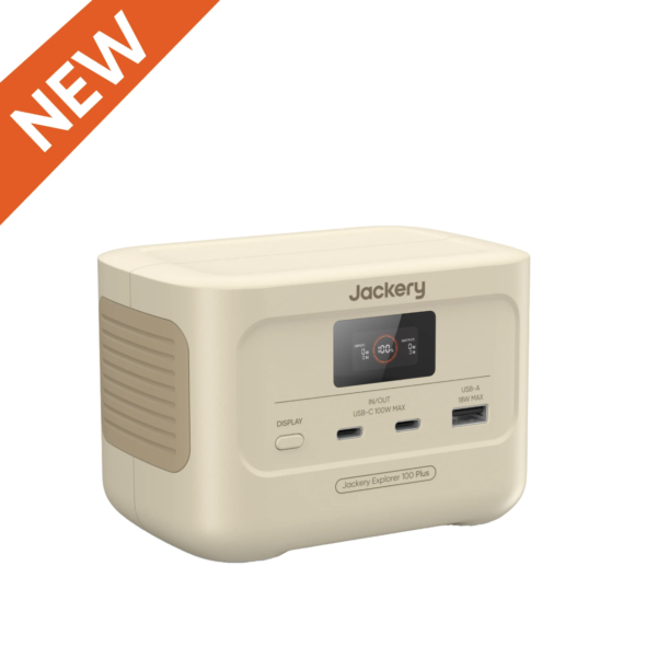 Jackery Explorer 100 Plus Portable Power Station (Dune White)