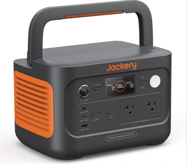 Jackery Explorer 600 Plus Portable Power Station 632Wh LiFePO4 Battery, 800W AC/100W USB-C Output